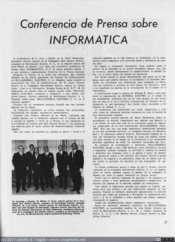 370 - Conferencia de prensa sobre Informática. Transistor, 1970