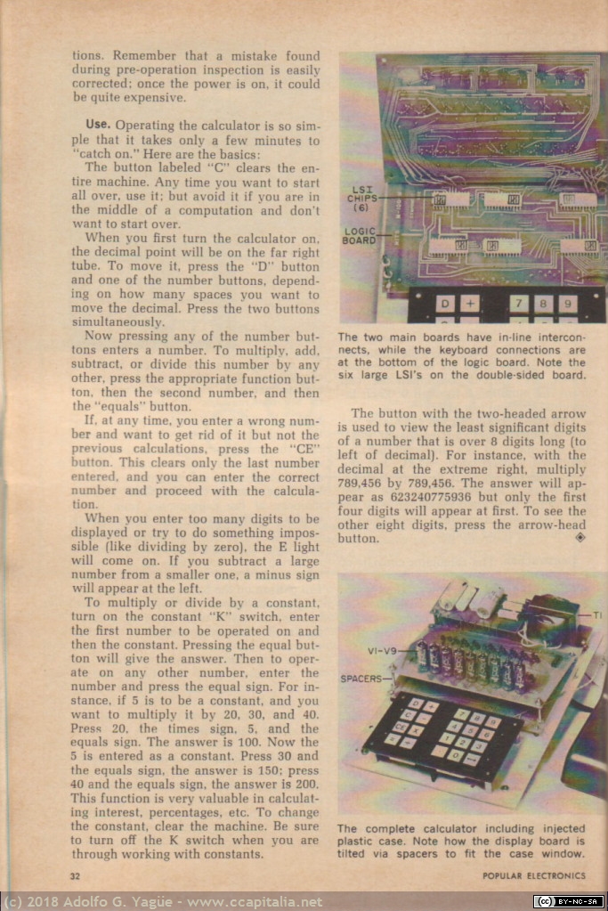 639 - Electronic desk calculator you can build. Popular Electronics (3), 1971