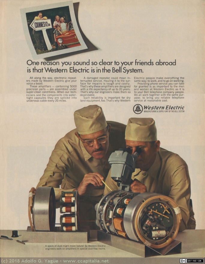 156 - Western Electric. Amplificador de cable submarino, 1966