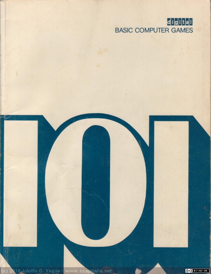193 - 101 Basic Computer Games. Digital (1), 1973