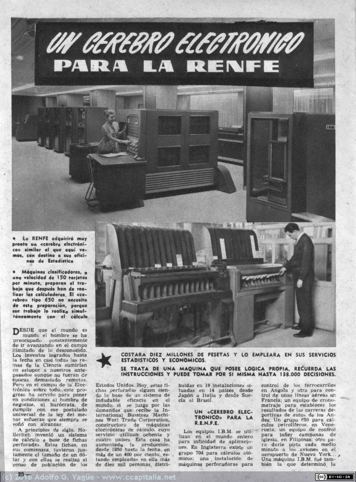 824 - Un Cerebro Electrónico para la RENFE. Garbo (1), 1959