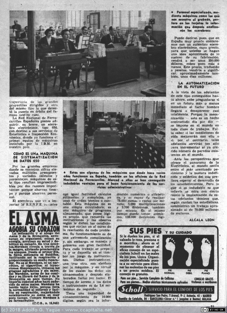 824 - Un Cerebro Electrónico para la RENFE. Garbo (2), 1959
