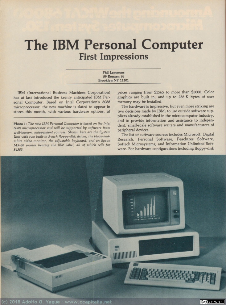375 - The IBM Personal Computer. First Impressions. Byte, 1981
