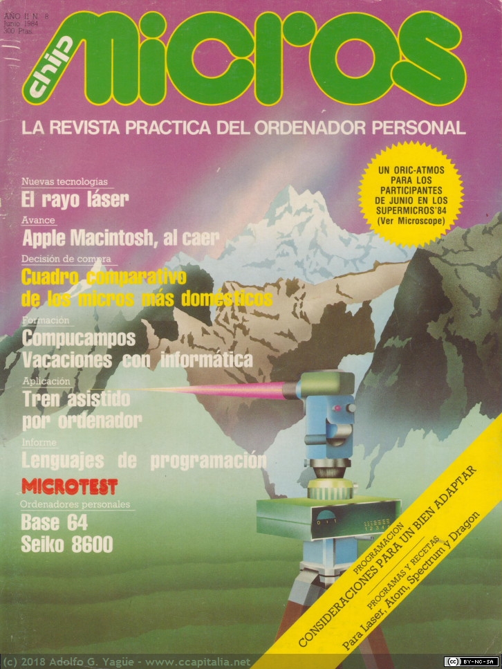536 - Chip Micros nº 8 - Apple Macintosh, al caer (lanzamiento en España), 1984
