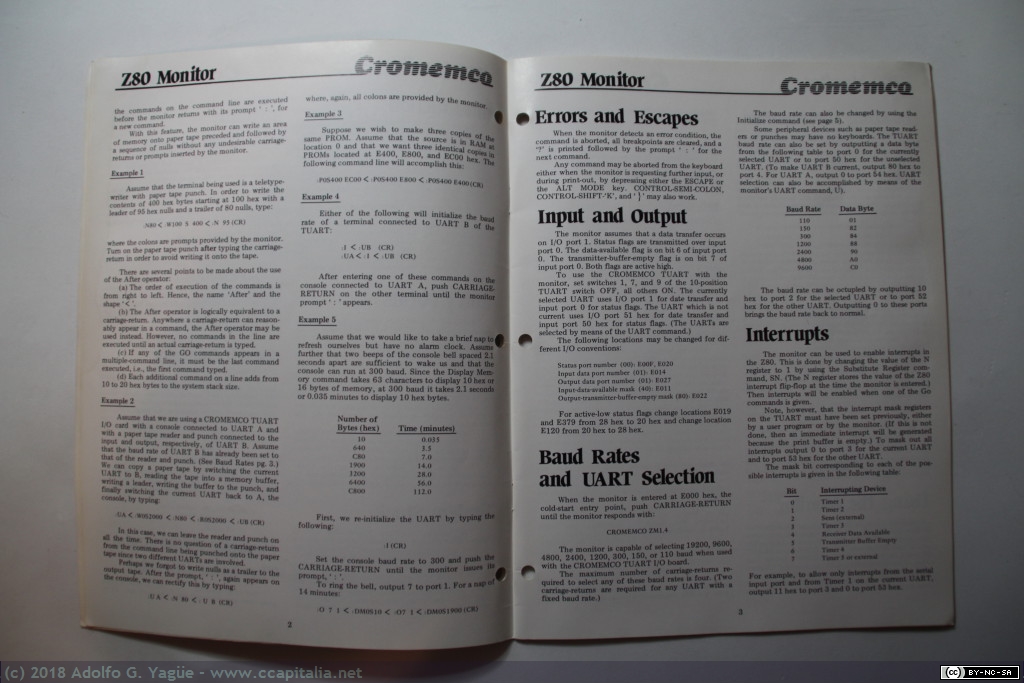 585 - Cinta perforada y manual de programa Monitor para ZPU Cromemco (2), 1977