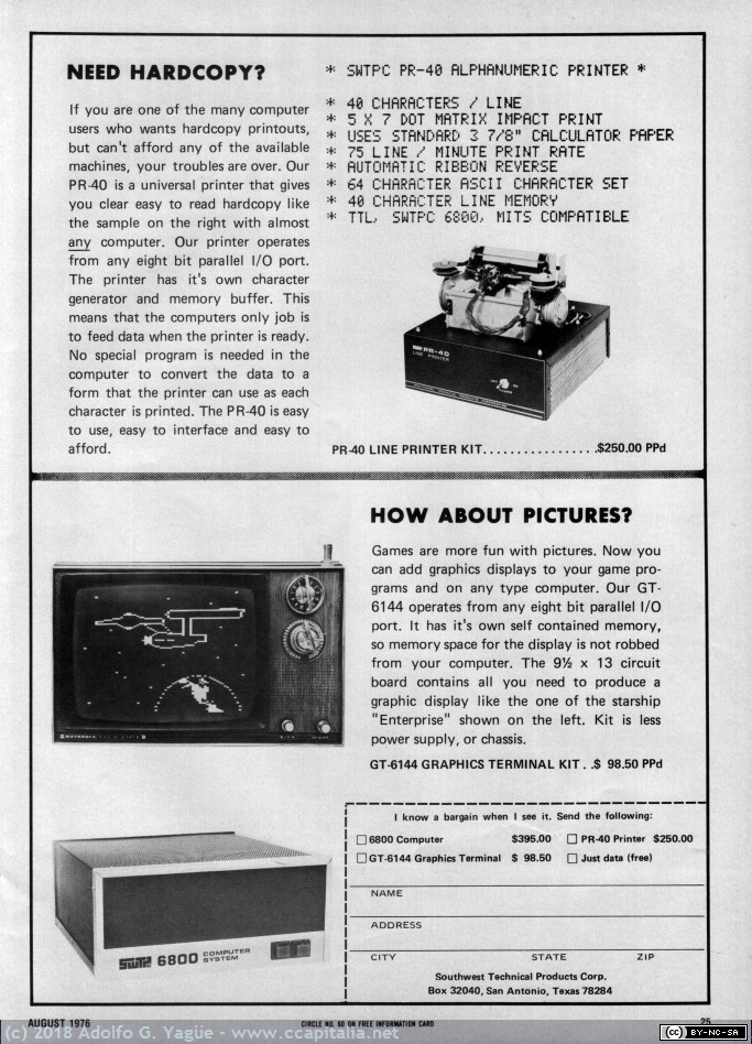858 - Southwest Technical Products Corp. SWTPC PR-80 y GT-644, 1976