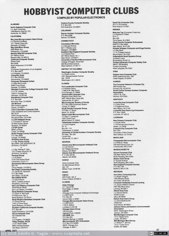 868 - Hobbyist Computer Clubs. Popular Electronics (1), 1977