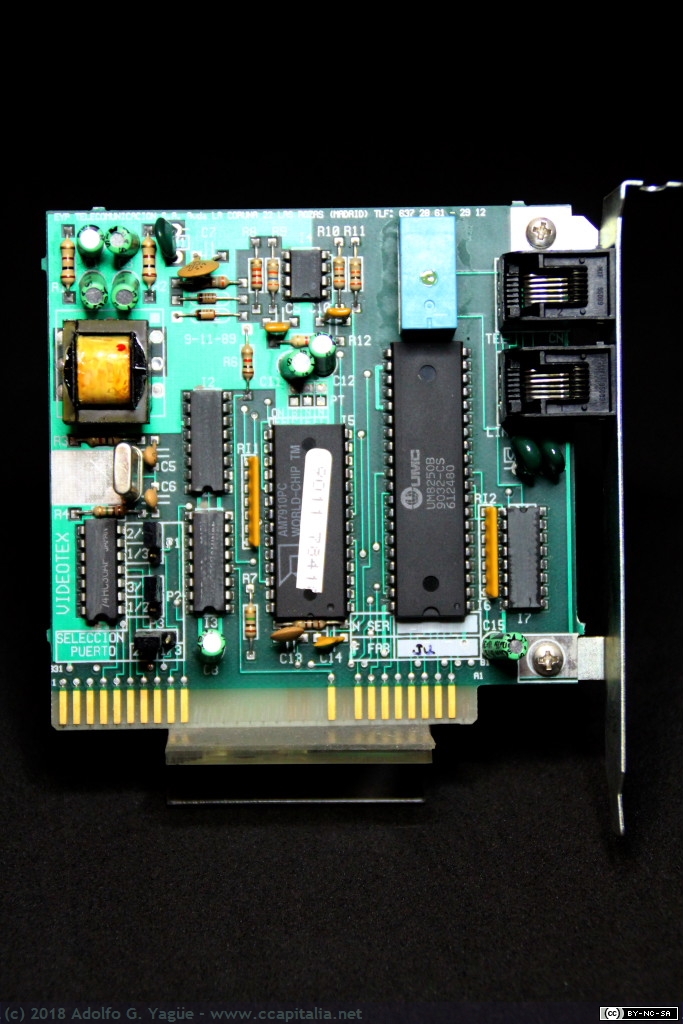309 - Tarjeta Videotex Invescom 300 (ISA-8). Norma V.23, 1989