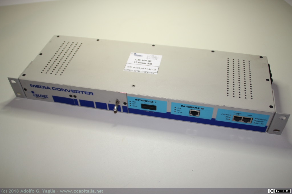 682 - Media Converter Fast Ethernet TELNET CM-100-IB (1310nm) servicios MPLS de Telefónica MetroLAN y MacroLAN, 2002
