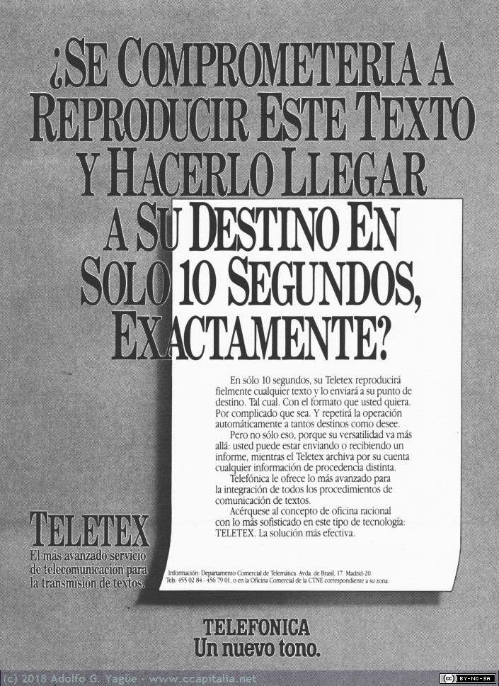 885 - TELETEX. Telefónica, 1983