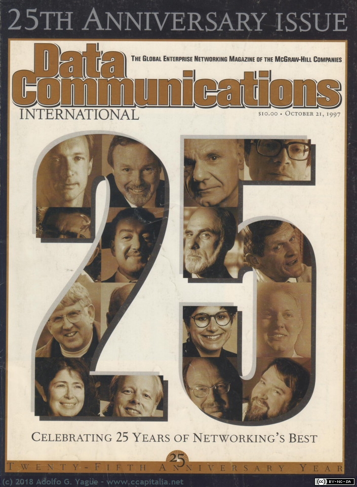 888 - Pathfinders & Pioners. Celebrating 25 years of networking's best. Data Communications, 1997