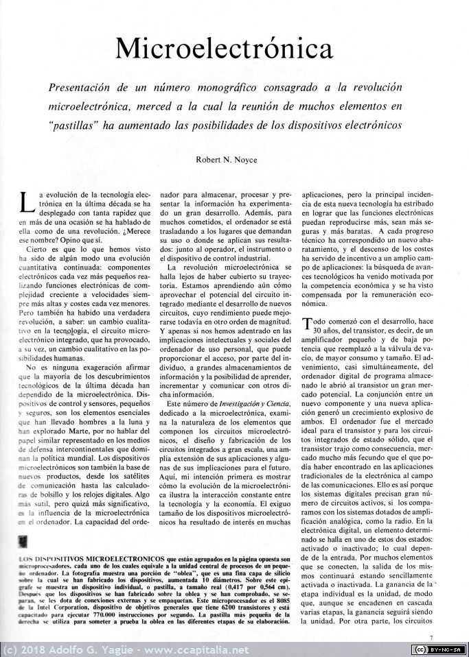 125 - Microelectrónica. Robert N. Noyce. Investigación y Ciencia (2), 1977