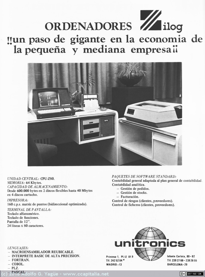 376 - Zilog. Unitronics. Oficinas, 1980
