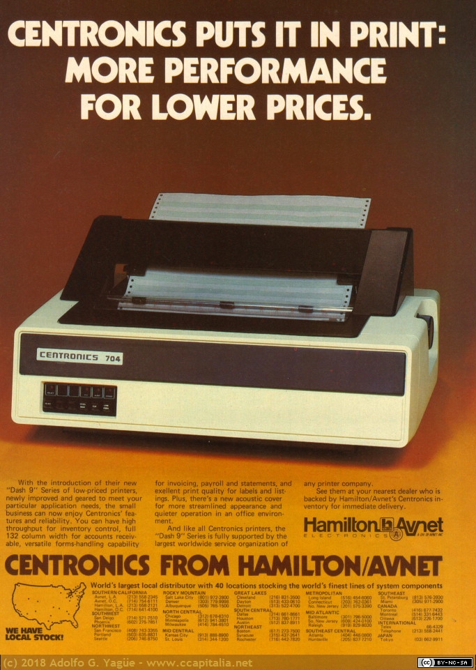932 - Centronics from Hamilton Avnet, 1980