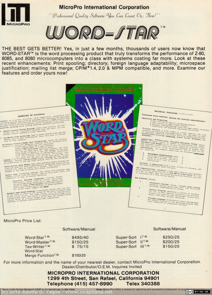 917 - Micropro WordStar, 1980