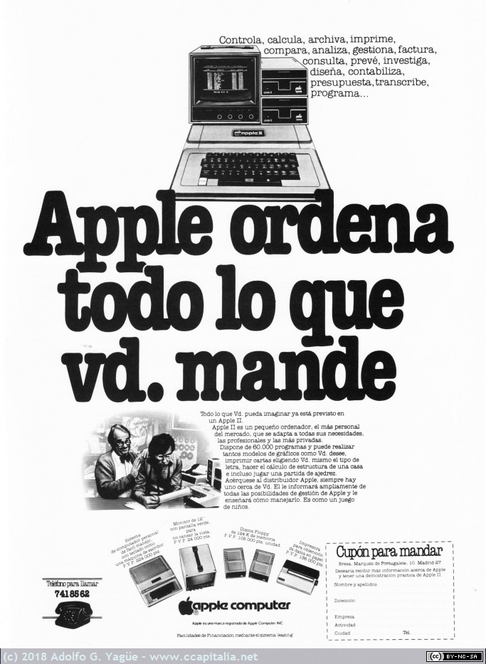 921 -  Apple II. Apple ordena todo lo que vd. mande, 1981