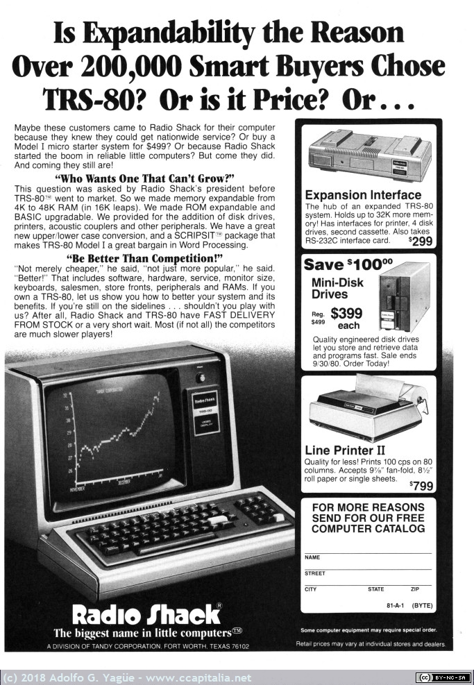 929 - Radio Shack. Expandability TRS-80, 1980