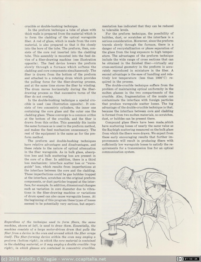 736 - Low-Loss Glass Fibers For Optical Transmission. Bell Laboratories Record (8), 1972