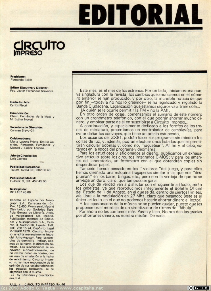 380 - Circuito Impreso número 46 (2), 1983