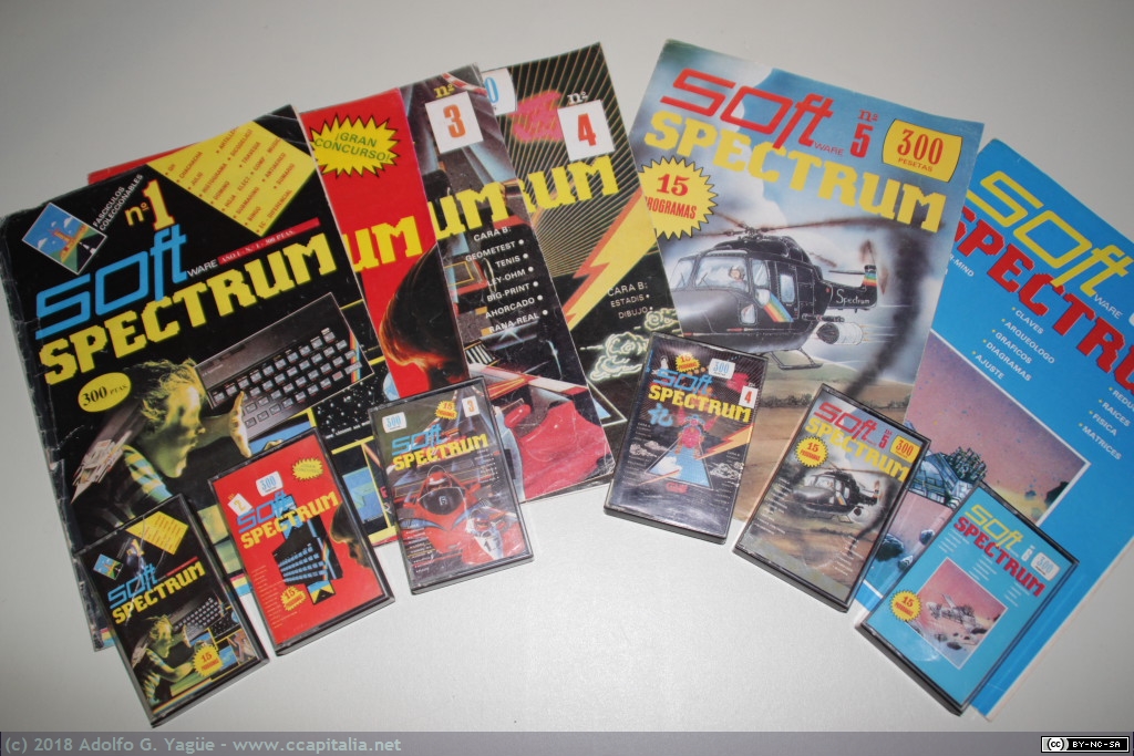 390 - Soft Spectrum números 1, 2, 3, 4, 5 y 6 (Revista y Casete), 1985