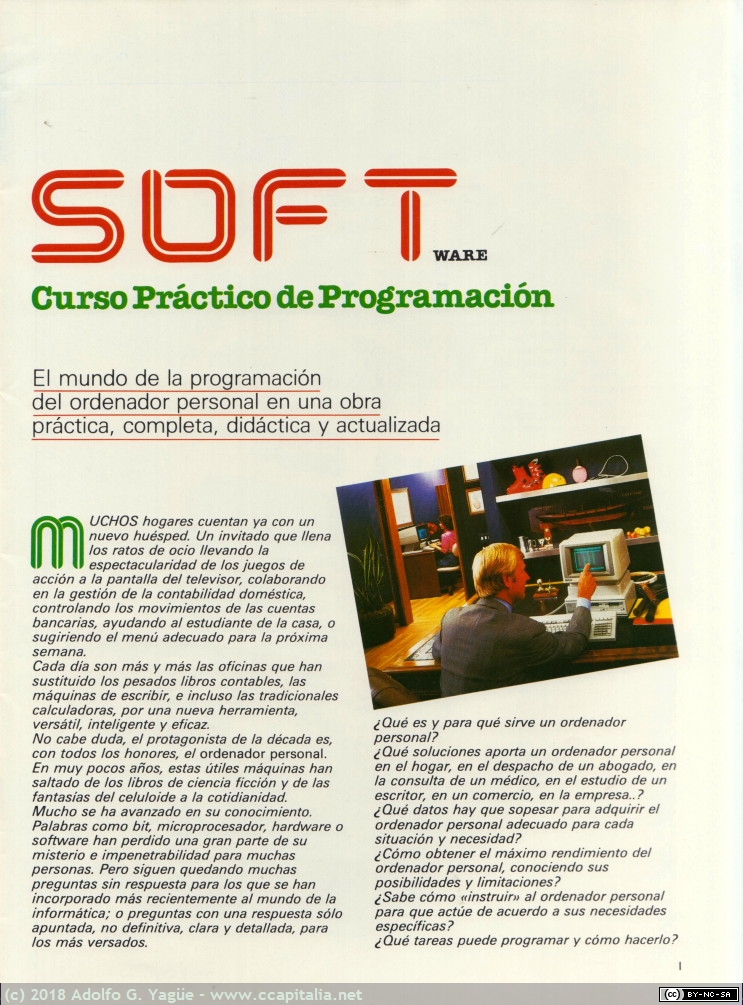 523 - Fasciculos 1 y 2 de SOFTware Curso Practico de Programación (2), 1984
