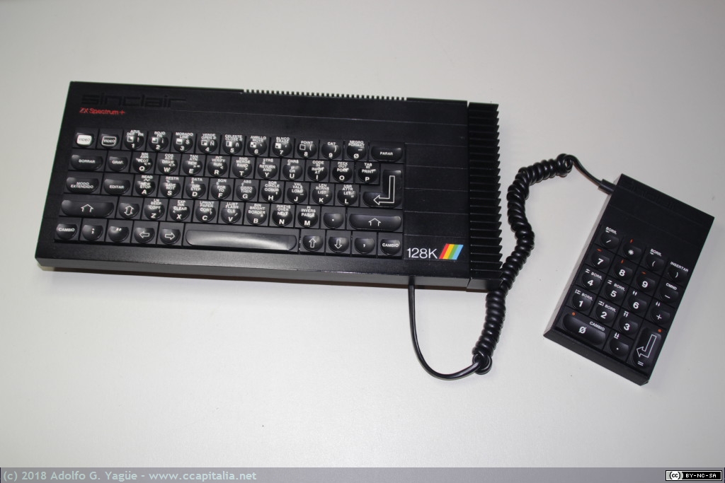 505 - Sinclair ZX Spectrum+ 128 y teclado auxiliar, 1985
