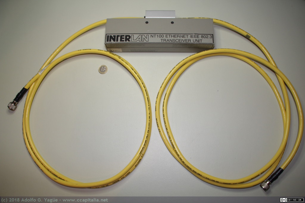 469 - Transceiver Interlan NT100 y Cable 10Base-5, 1984