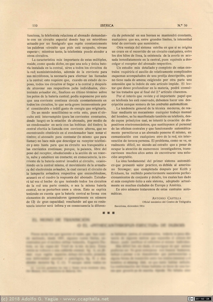1107 - Las centrales telefónicas modernas. Revista Ibérica (4), 1915