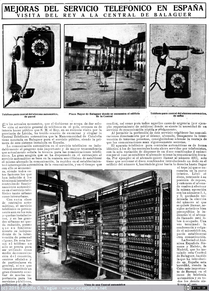 1108 - Mejoras del servicio telefónico en España, 1924