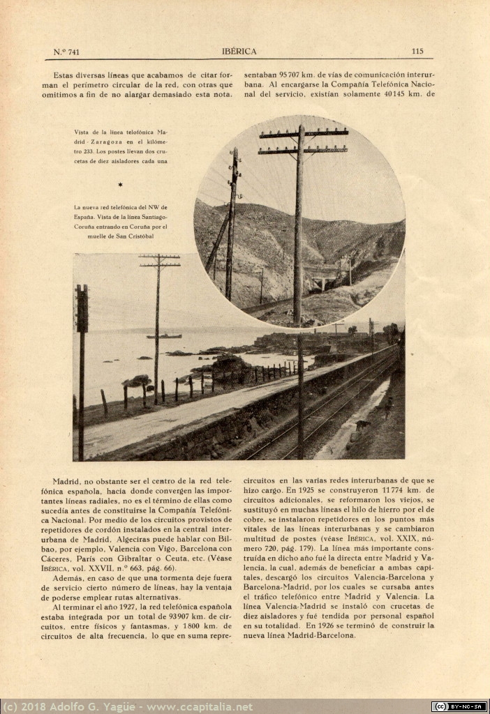 1083 - La red telefónica española. Revista Ibérica (3), 1928