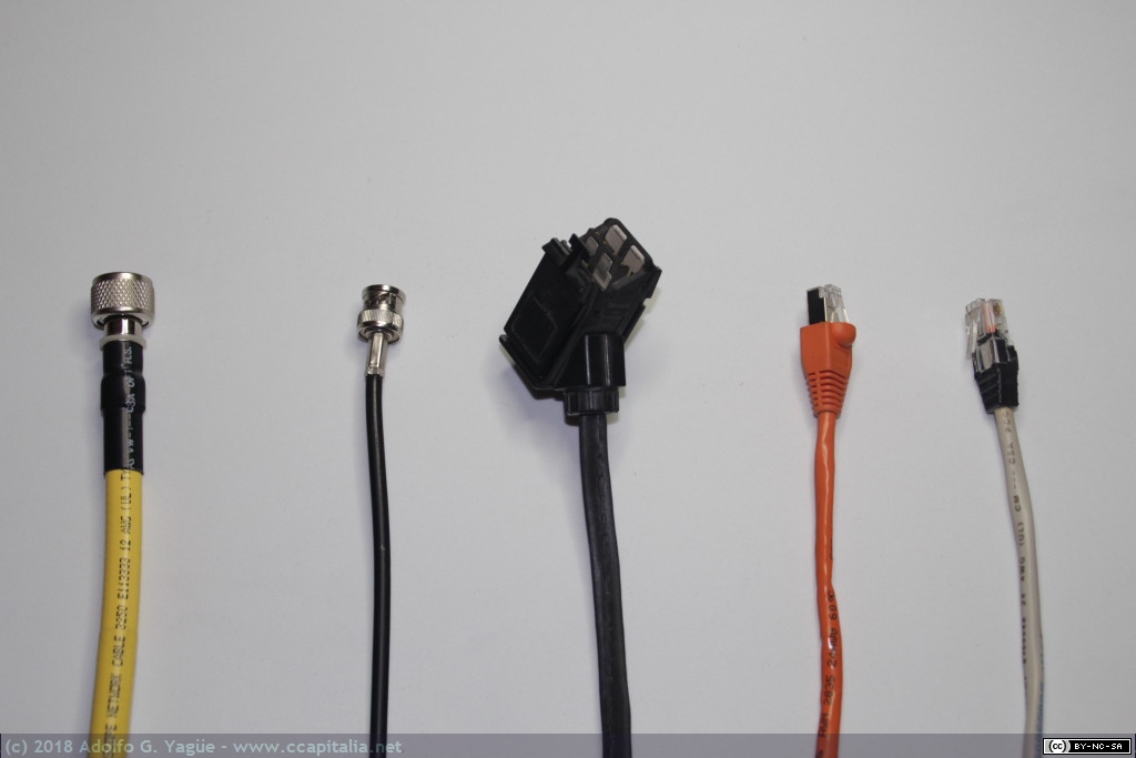 310 - Coaxial Thick 10Base-5. 315 - Coaxial Thin 10Base-2. 327 - STP IBM Type 1. 337 - Cables par trenzado STP y UTP RJ-45