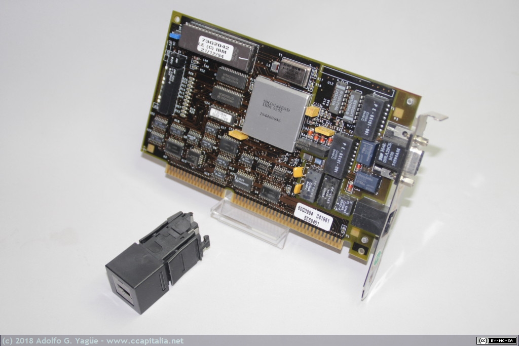 335 - Tarjeta Token Ring 16/4 IBM con UTP RJ-45 y STP DB-9 (ISA-16). Adaptador cable UTP STP, 1994