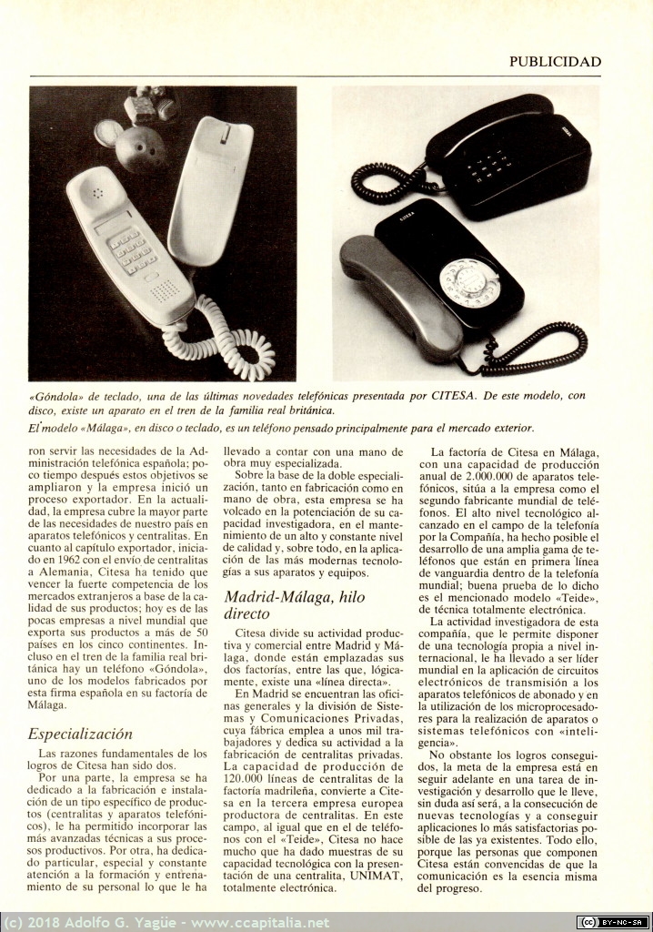 1125 - En Málaga, la segunda factoría del mundo productora de aparatos  telefónicos (2), 1981
