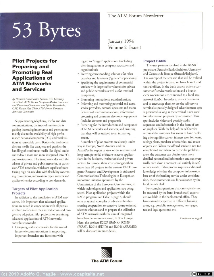 1130 - The ATM Forum. 53 Bytes Vol 2 Issue 1 (1), 1994