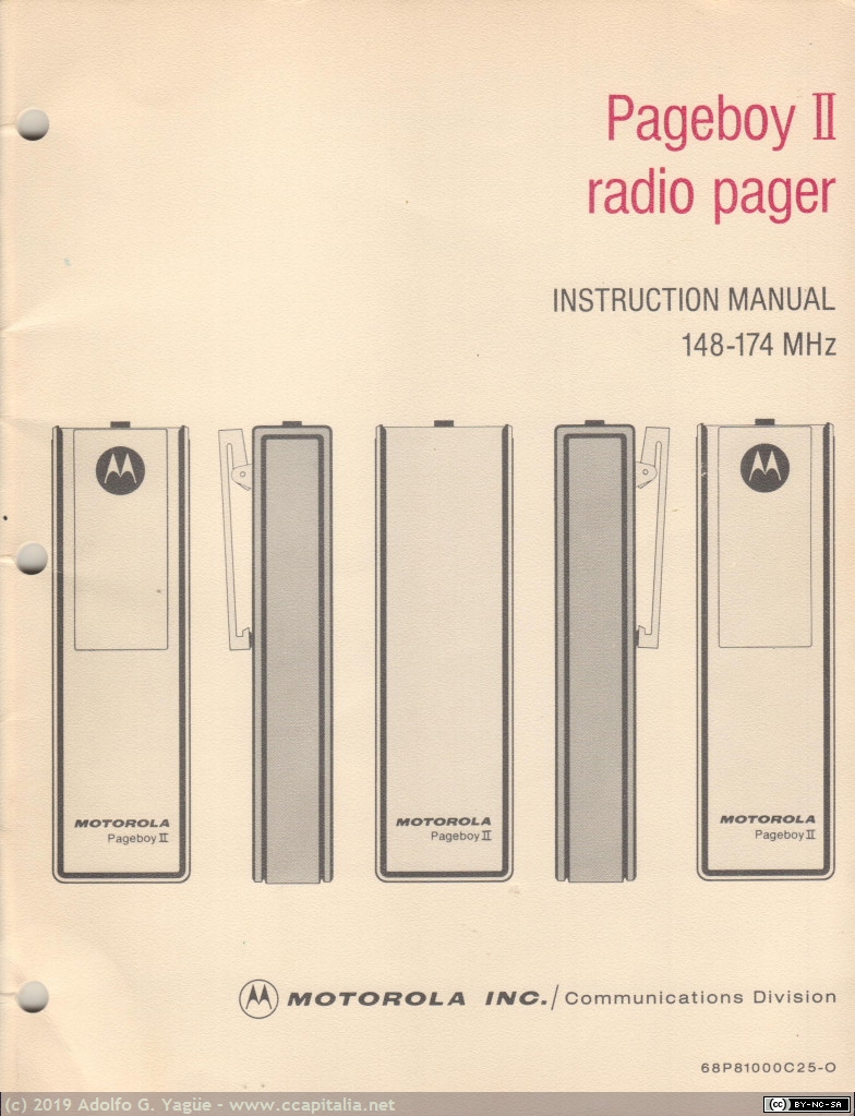 1120 - Motorola Pageboy II. Instruction Manual 148-174 MHz (1), 1971