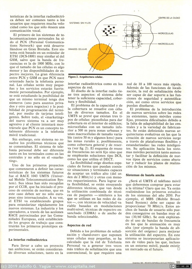 1189 - Los teléfonos móviles del año 2000. El GSM y el futuro. REDE número 445 (4), 1991