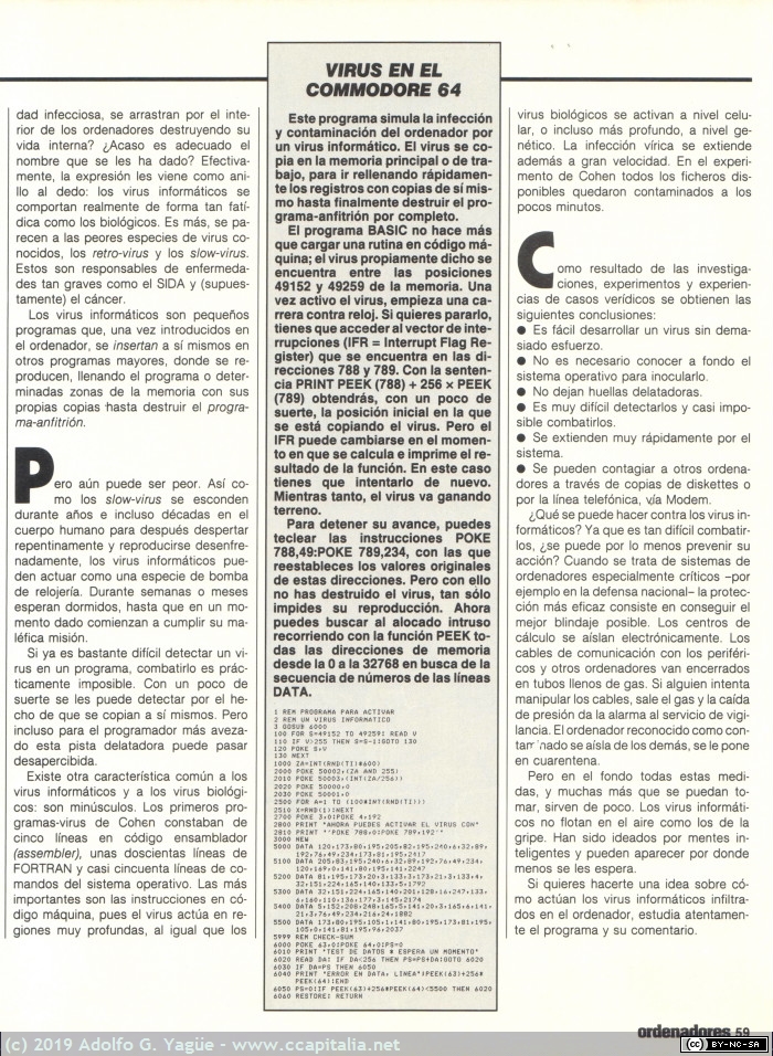575 - La nueva epidemia. Muy Interesante Ordenadores (2), 1986