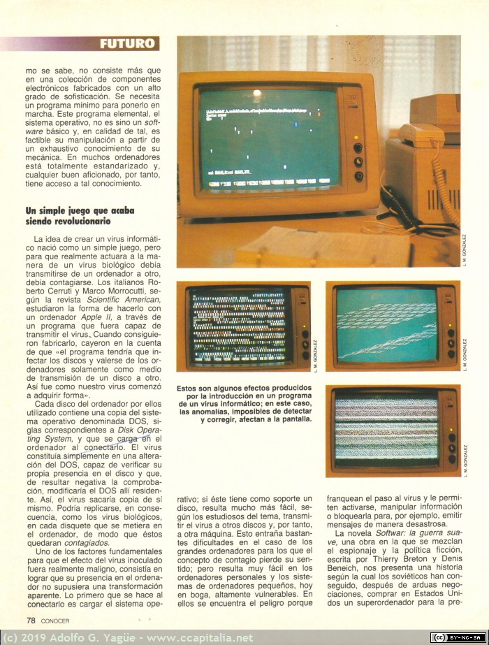 635 - Los ordenadores, infectados por virus. Conocer (2), 1985