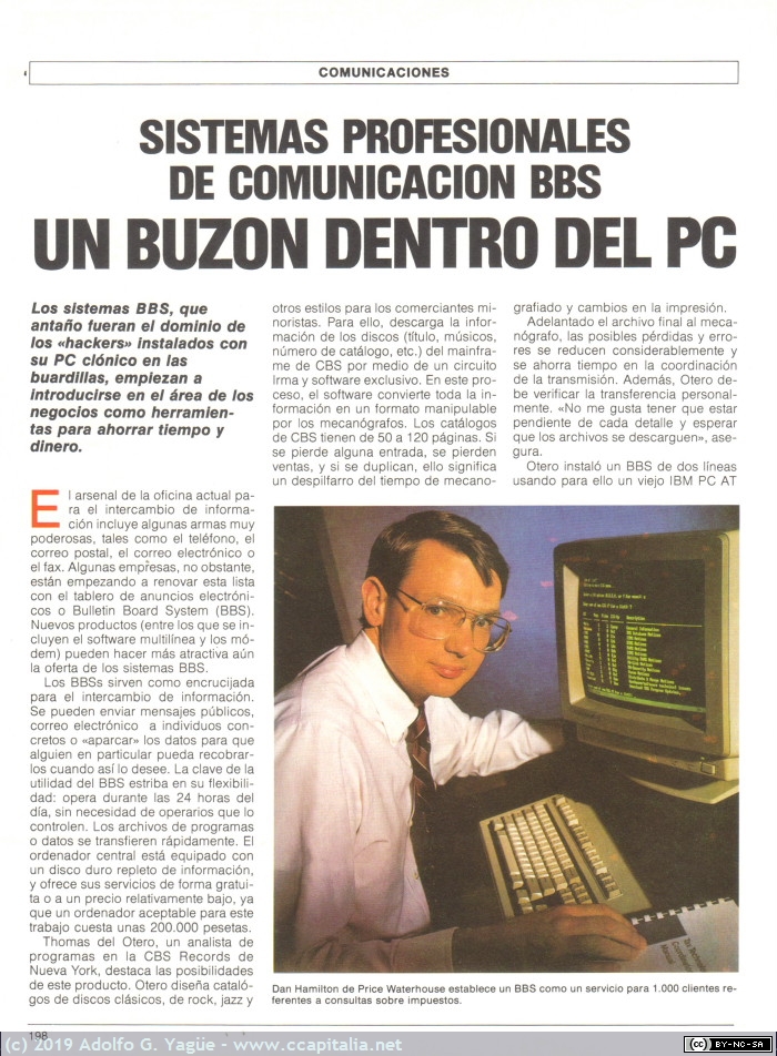 969 - Sistemas profesionales de comunicacion BBS. El buzón dentro del PC. PC Actual (1), 1990