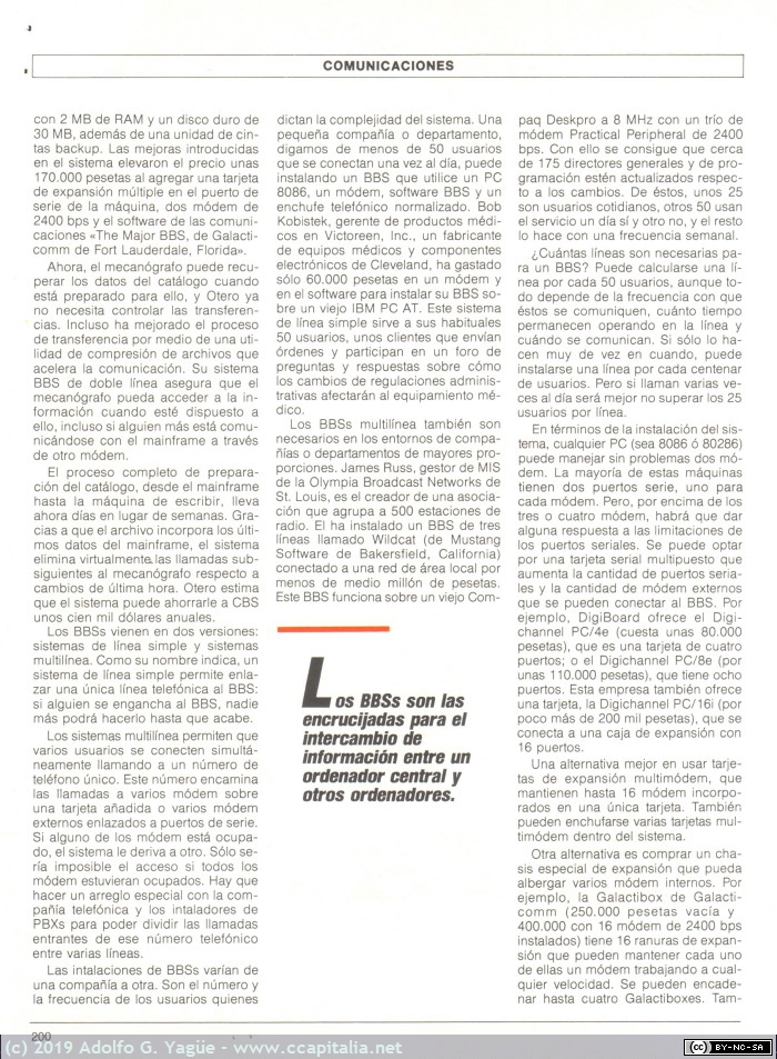 969 - Sistemas profesionales de comunicacion BBS. El buzón dentro del PC. PC Actual (2), 1990