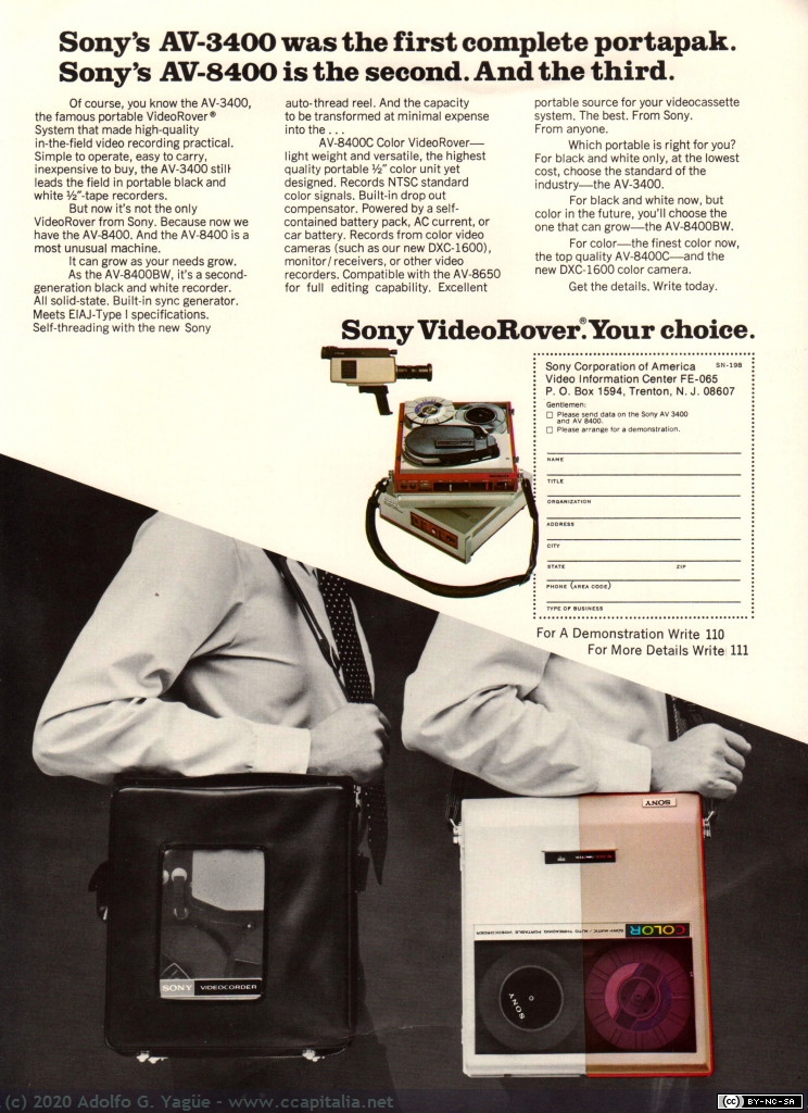 1310 - Sony AV-8400 VideoRover. Your choice, 1975