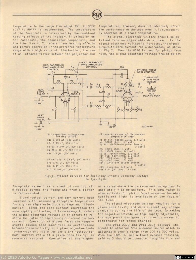 1312 - RCA Vidicon 6326 (600-line resolution). Specification and application data (3), 1953
