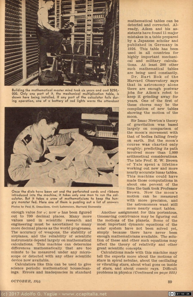 080 - Robot Mathematician Knows all the Answer (Mark I). Popular Science (4), 1944