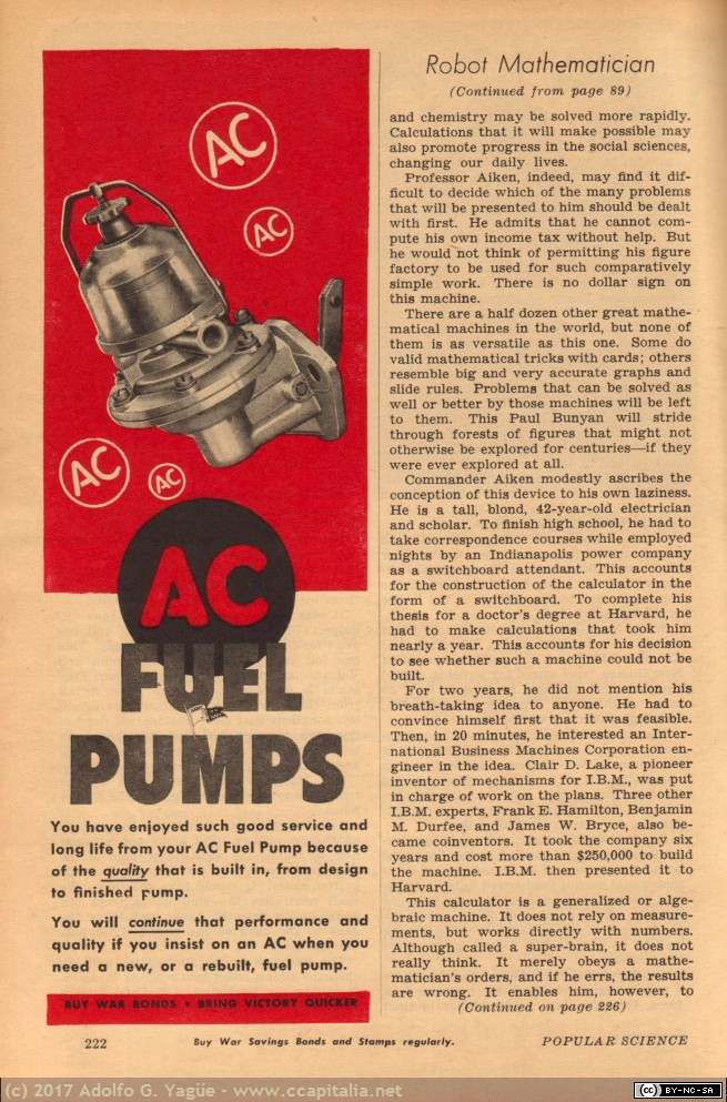 080 - Robot Mathematician Knows all the Answer (Mark I). Popular Science (5), 1944