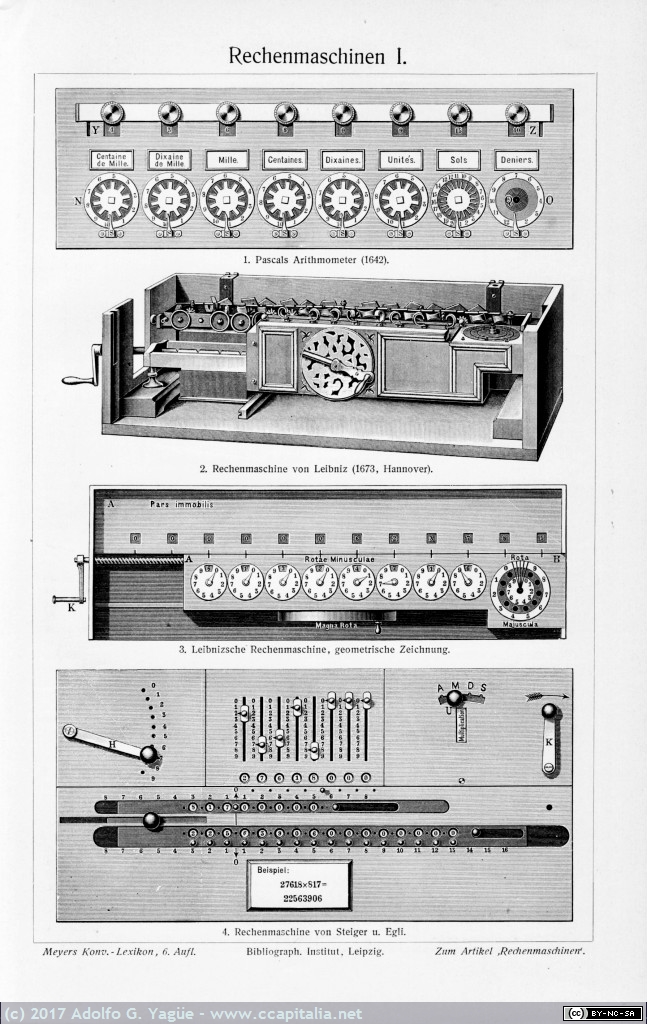 062 - Rechenmaschine. Enciclopedia Lexikon (1), 1895