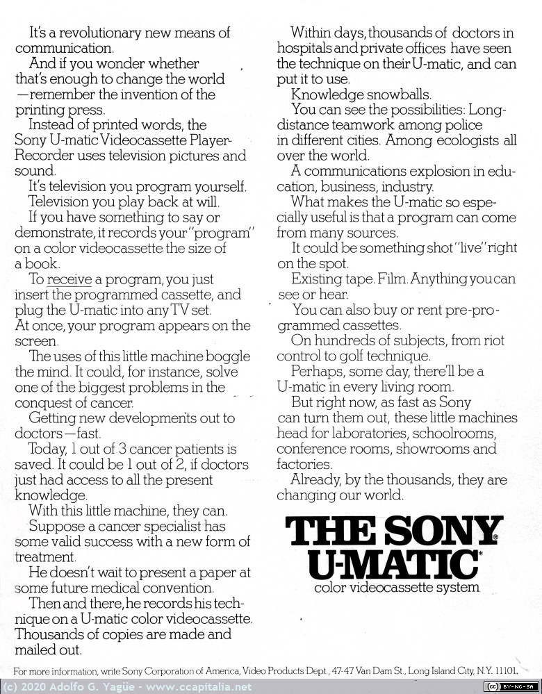 1345 - The Sony U-Matic, color videocassette system (2), 1972