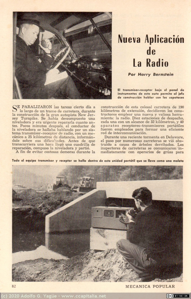 1365 - Nueva aplicación de la radio. Mecánica Popular. Noviembre (1), 1953