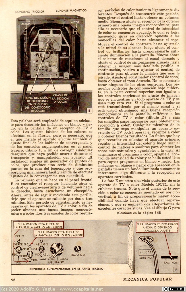 1368 - Cómo operar su nuevo receptor en color. Mecánica Popular. Marzo (3), 1955