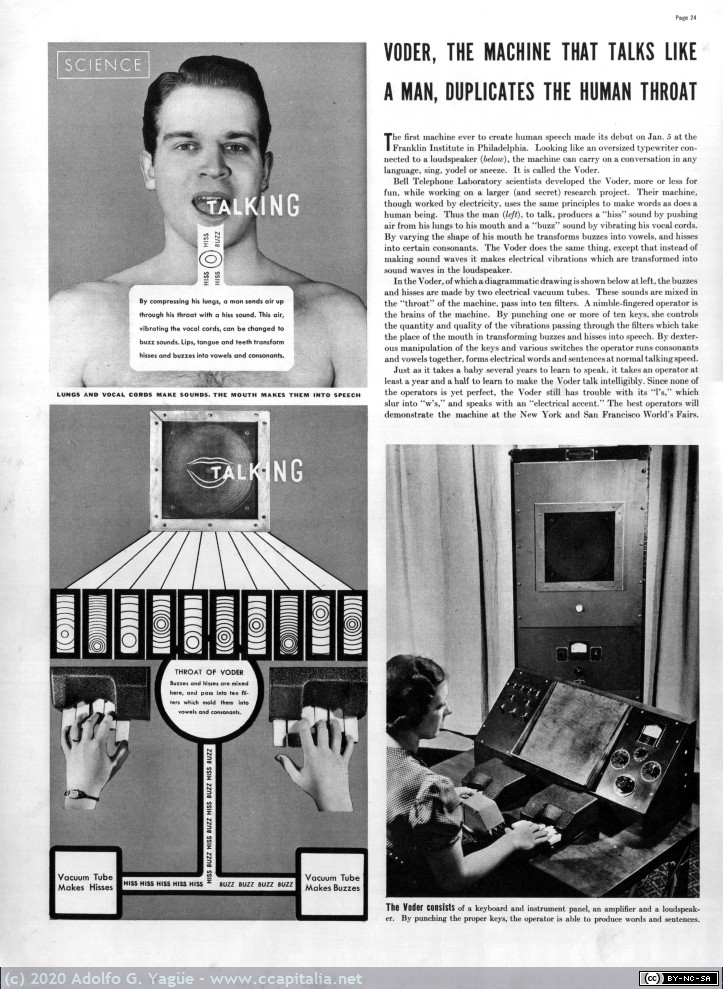1388 - Voder, the machine that talks like a man. LIFE, 1939
