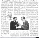 665 - Artificial Throat Returns Speech to Cancer Sufferers. Popular Science, 1925
